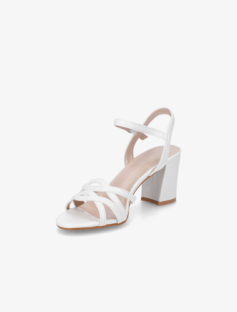 Sandales en simili à brides entrelacées - Blanc - 3