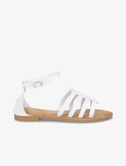Nu-pieds en simili style spartiates - Blanc - 1