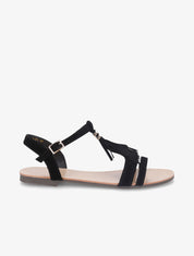 Nu-pieds à franges en suédine - Noir - 1