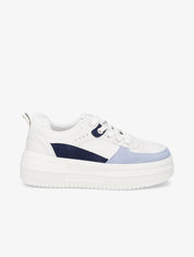 Sneakers en simili à plateforme - Bleu ciel - 1