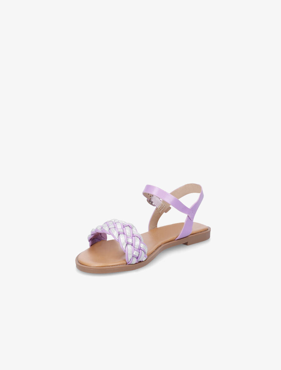 Nu-pieds à brides irisées et tressées - Lilas - 3