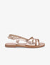 Nu-pieds en simili brides croisées - Rose gold - 1