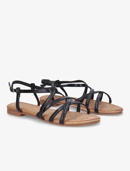 Nu-pieds croisés - Noir - 4