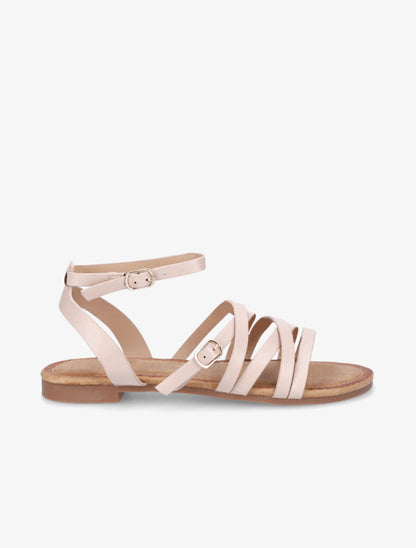 Nu-pieds en simili à doubles brides - Nude - 1