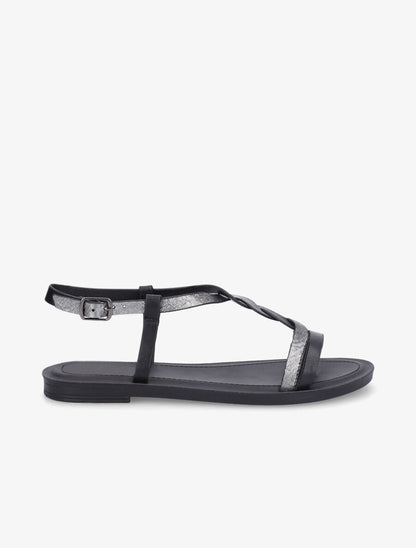 Nu-pieds tressés irisés - Noir - 5