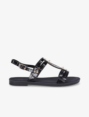 Nu-pieds effet croco - Noir - 1