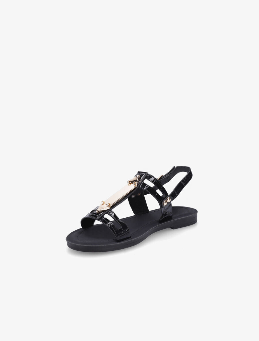 Nu-pieds effet croco - Noir - 3