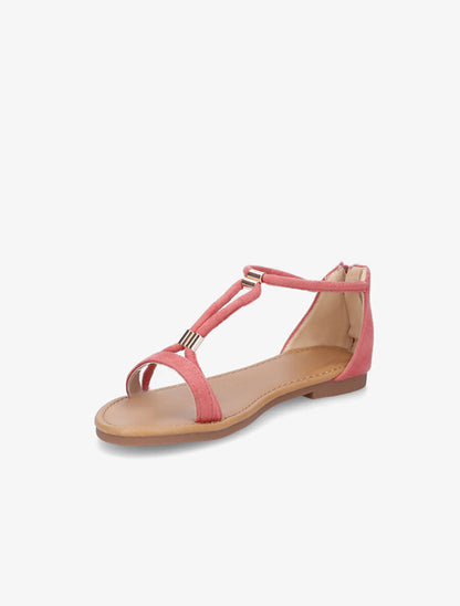 Nu-pieds en suédine - Corail - 3