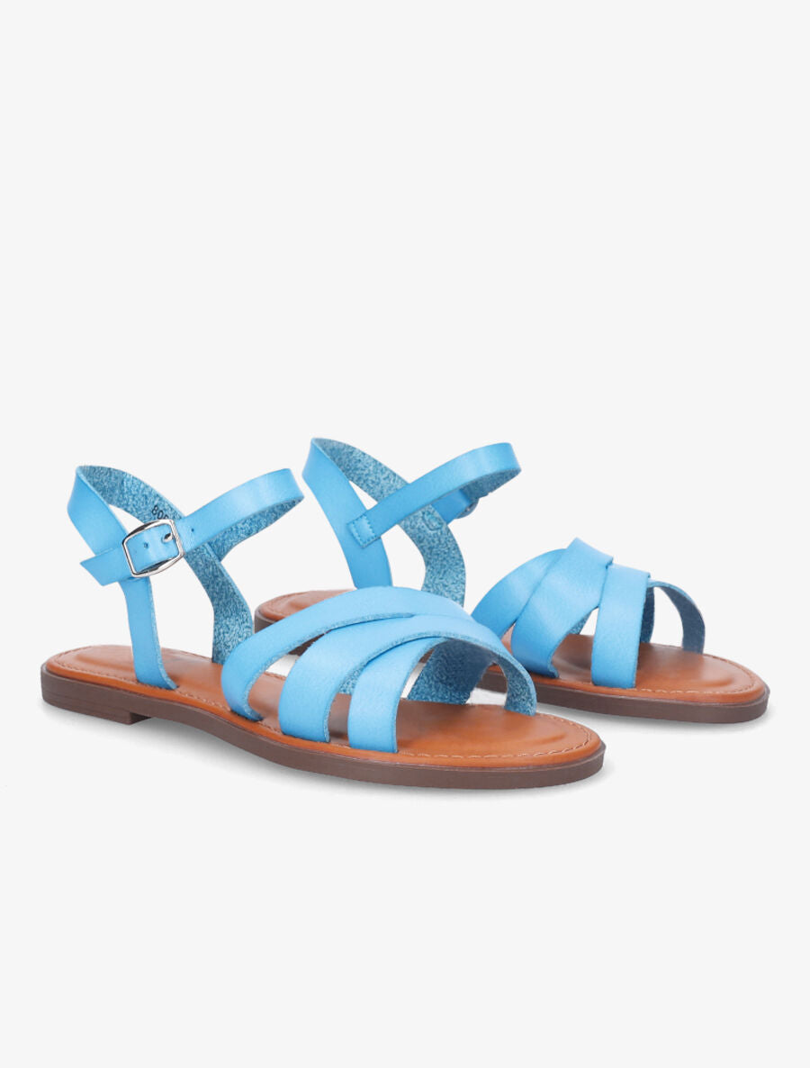 Nu-pieds classiques à brides entrecroisées - Bleu - 4