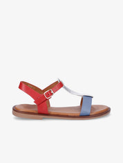 Nu-pieds à brides bicolore - Bleu - 1