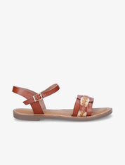 Nu pieds bi-matière uni - Marron - 1