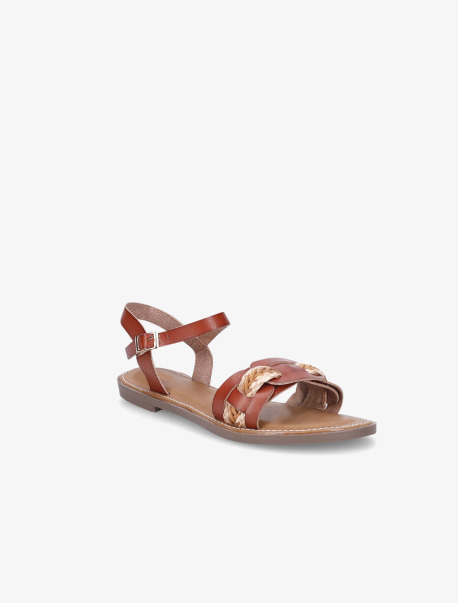 Nu pieds bi-matière uni - Marron - 2