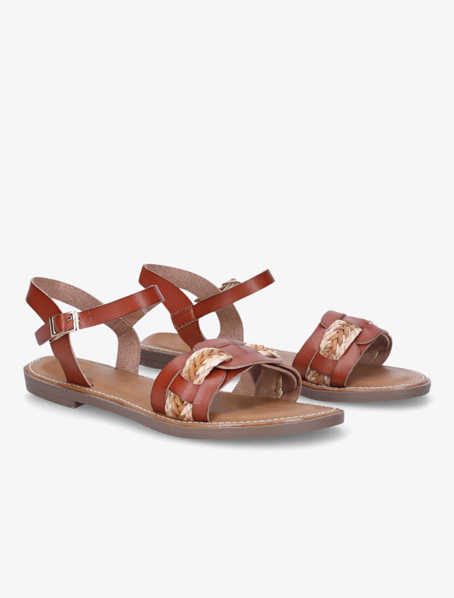 Nu pieds bi-matière uni - Marron - 4