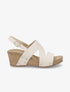 Sandales compensées en suédine - Beige - 5