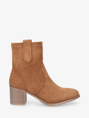 Bottines montantes en suédine - Camel - 5