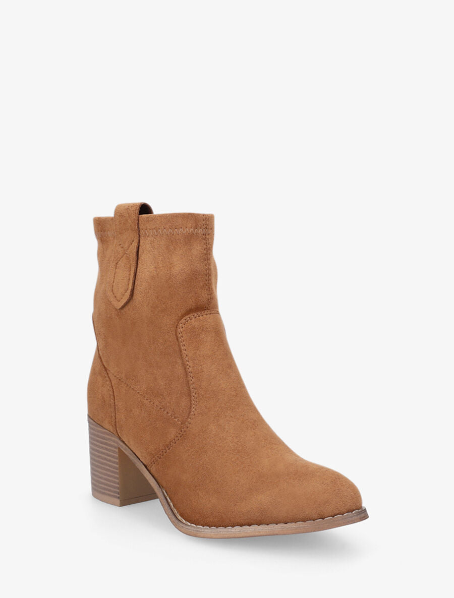 Bottines montantes en suédine - Camel - 2