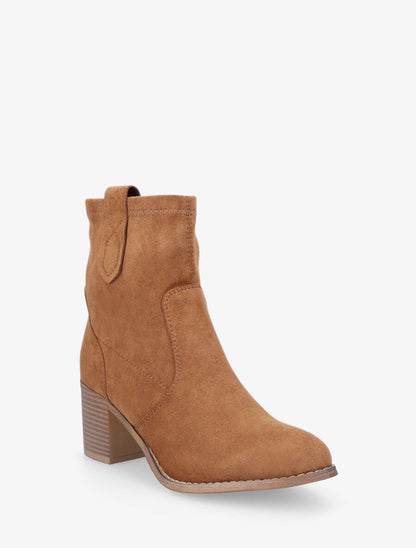 Bottines montantes en suédine - Camel - 2
