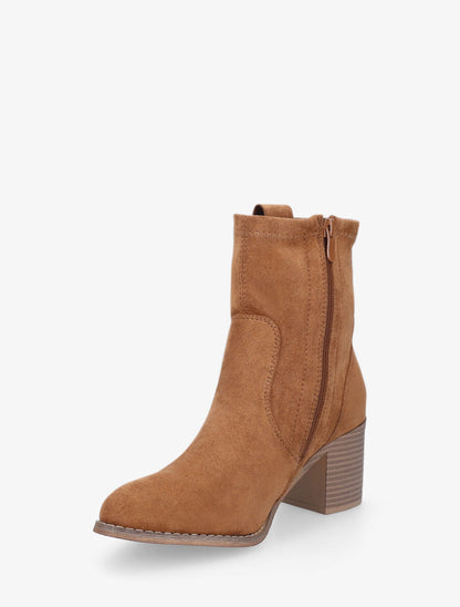 Bottines montantes en suédine - Camel - 3