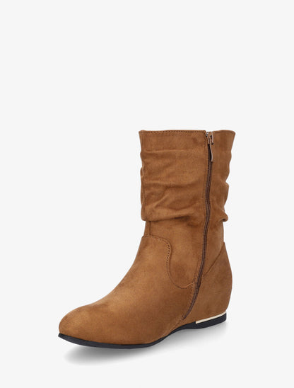 Bottines plates à empiècement métallique - Camel - 3