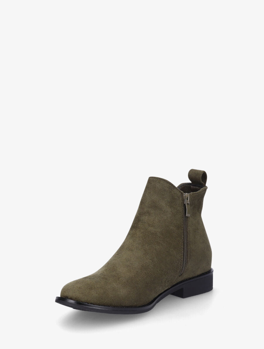 Bottines plates en suédine - Kaki - 3