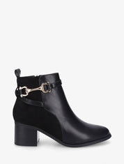 Bottines mi-haute en suédine et simili - Noir - 1