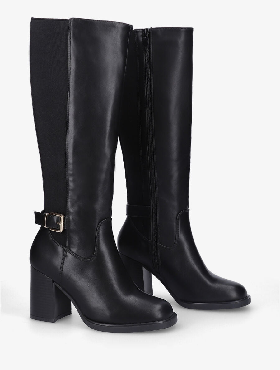 Bottes à talon élastiquée - Noir - 4