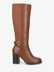 Bottes à talon élastiquée - Camel - 1
