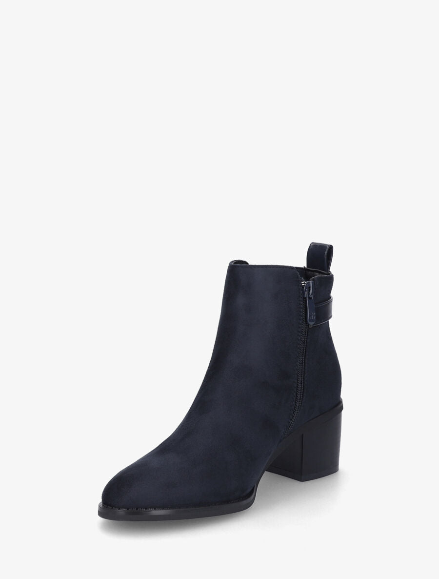 Bottines plates élastiquées en suédine - Marine - 3