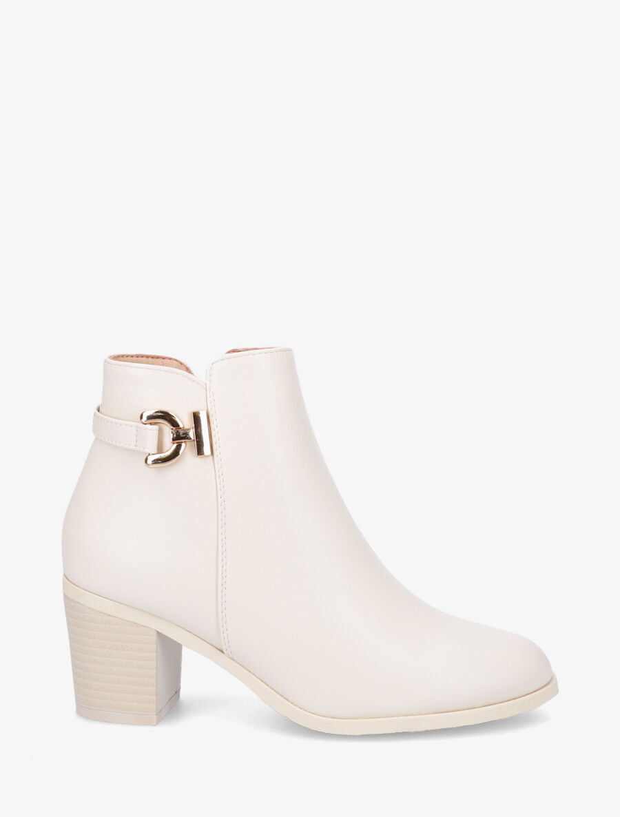 Bottines à boucle - Beige - 1