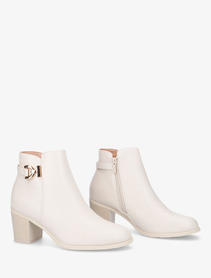 Bottines à boucle - Beige - 4