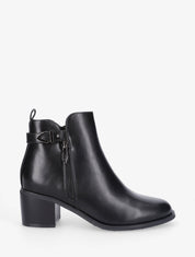 Bottines à zip et boucle - Noir - 6