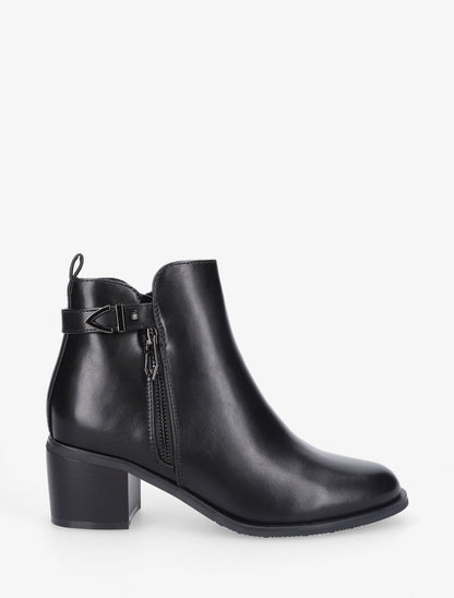 Bottines à zip et boucle - Noir - 6