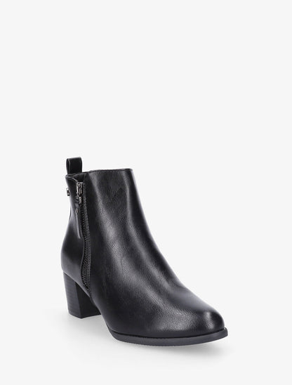 Bottines à zip classiques en simili - Noir - 2