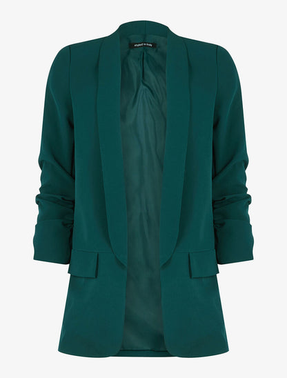 Blazer à manches plissées - Vert - 1