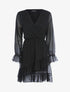 Robe volantée à pois brodés - Noir - 1
