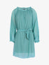 Robe en voile épaules ajourées - Turquoise - 1
