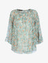 Blouse fluide transparente imprimé - Vert d&