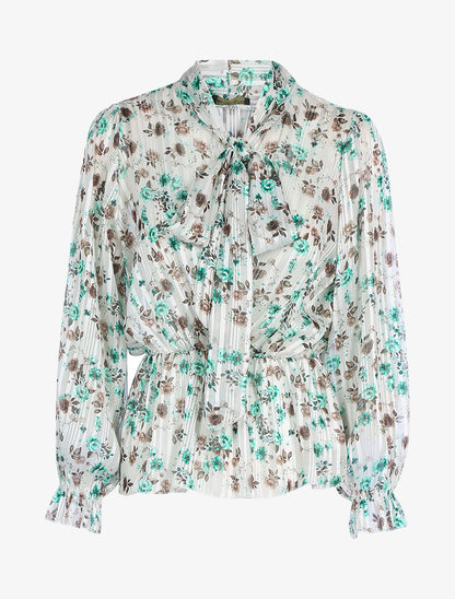 Top en voile à basque - Beige - 1