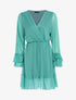 Robe fluide mouchetée - Bleu turquoise - 1
