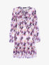 Robe fleurie à volants - Blanc/violet - 1