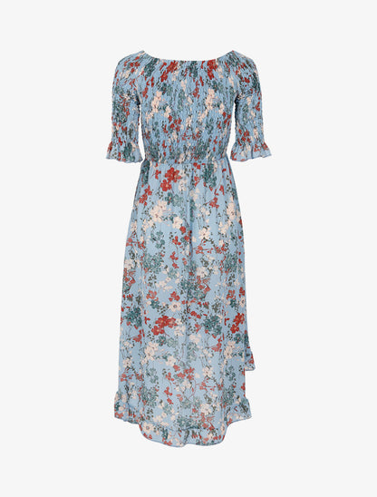 Robe portefeuille à basque asymétrique - Bleu ciel - 2