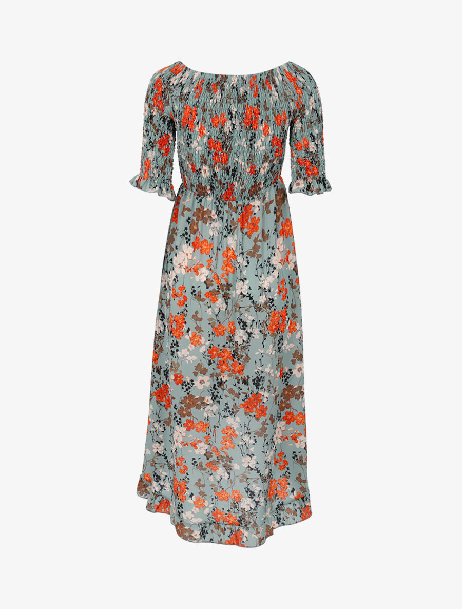 Robe portefeuille à basque asymétrique - Vert d&