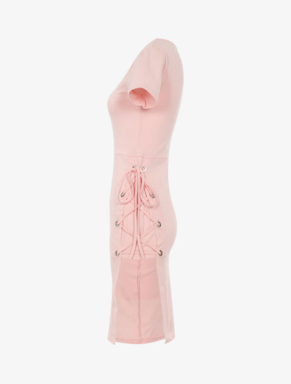 Tunique à côté lacé - Rose - 3