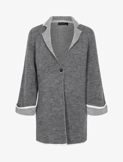 Gilet à détails graphiques - Gris clair - 1
