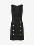 Robe fourreau buste dentelle et bas boutonné - Noir - 1