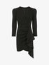 Robe à épaules larges et pans - Noir - 1