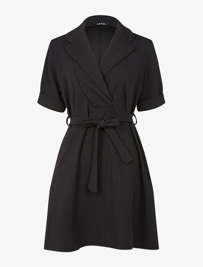 Robe coupe trapèze fluide - Noir - 1
