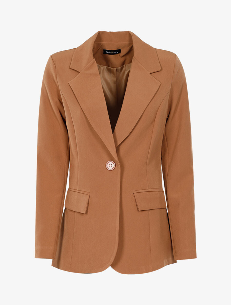 Veste casual coupe droite - Camel - 1