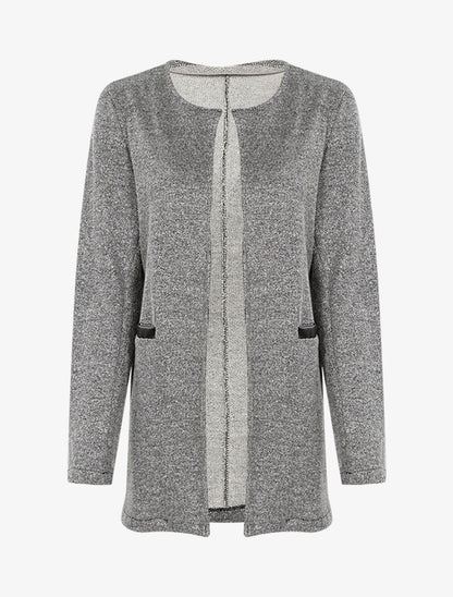 Veste droite chinée et irisée - Noir - 1