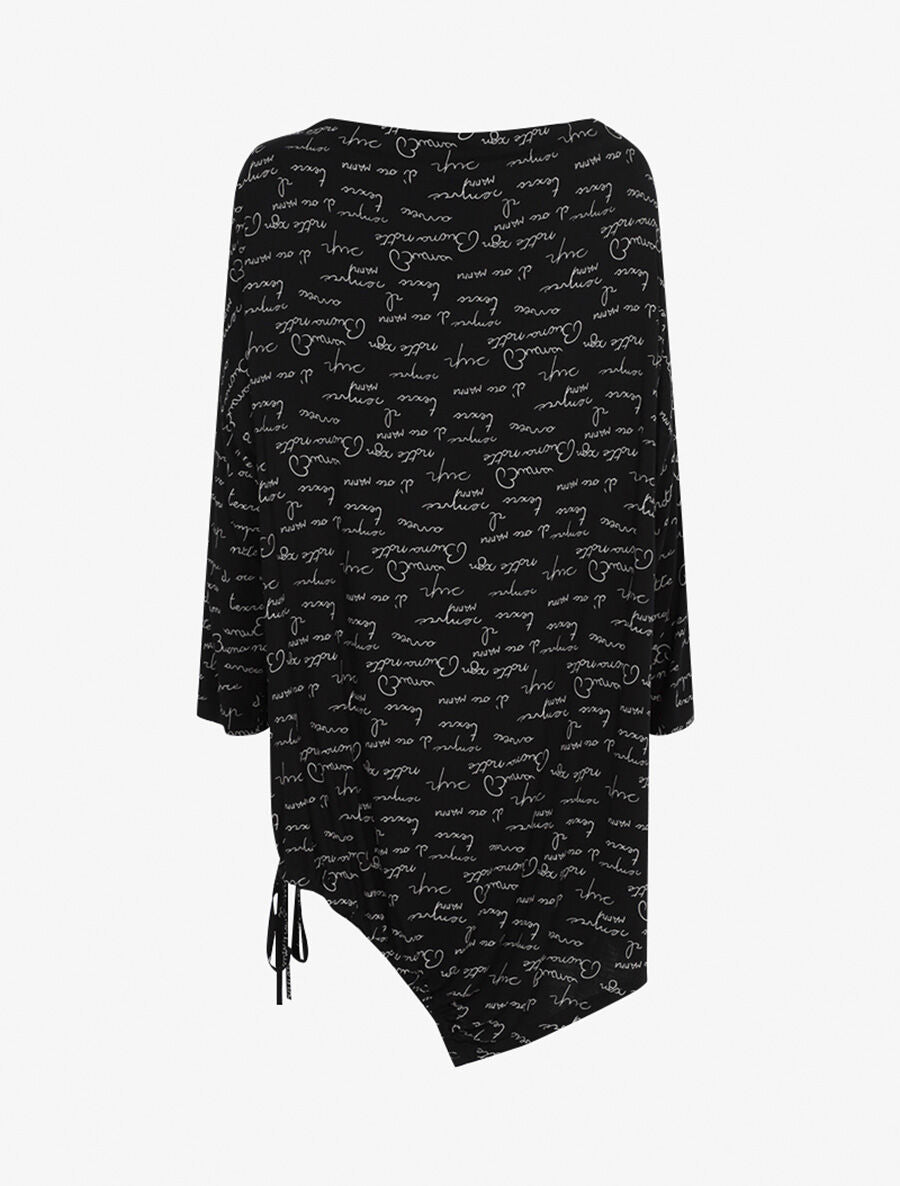 Robe mi-longue ajustable à imprimé graphique - Noir/blanc - 2